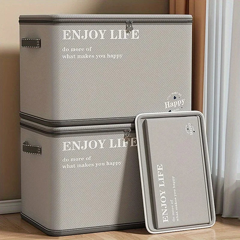 Clothes Storage Box, Home Fabric, Large Capacity, Oversized Wardrobe, Clothes, Blankets, Layered Sorting Box, Storage Artifact
