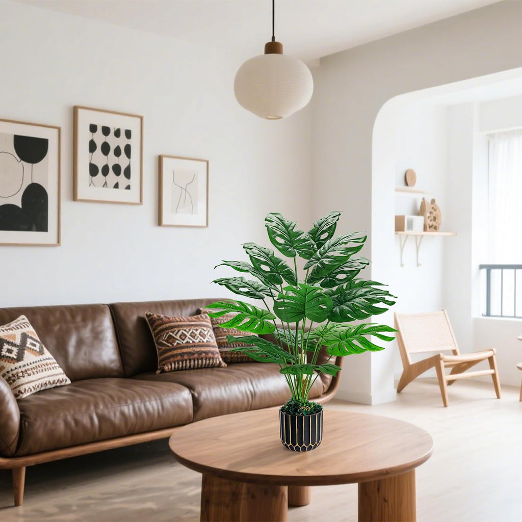 71Cm Fake Plants Large Tropical Artificial Monstera Plants Indoor Outdoor for Home Bedroom Balcony Office Bathroom Decor