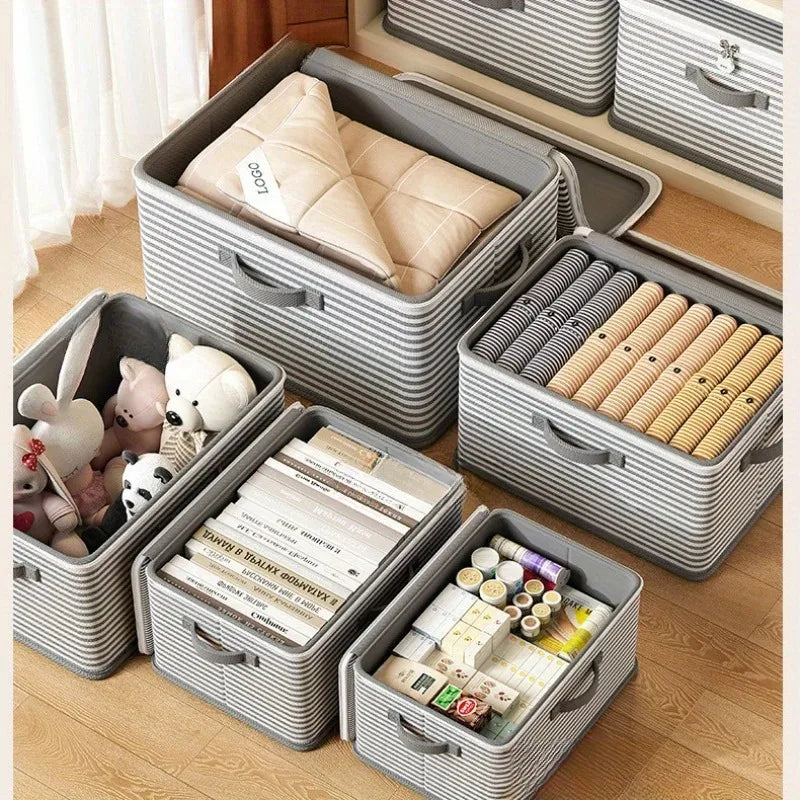 Clothes Storage Box, Home Fabric, Large Capacity, Oversized Wardrobe, Clothes, Blankets, Layered Sorting Box, Storage Artifact
