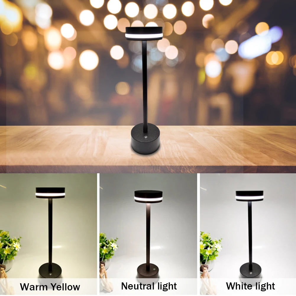 Modern LED Desk Lamp Vintage Table Lamps Wireless Rechargeable Table Light Touch Control Desk Light Home Bedroom Decoration